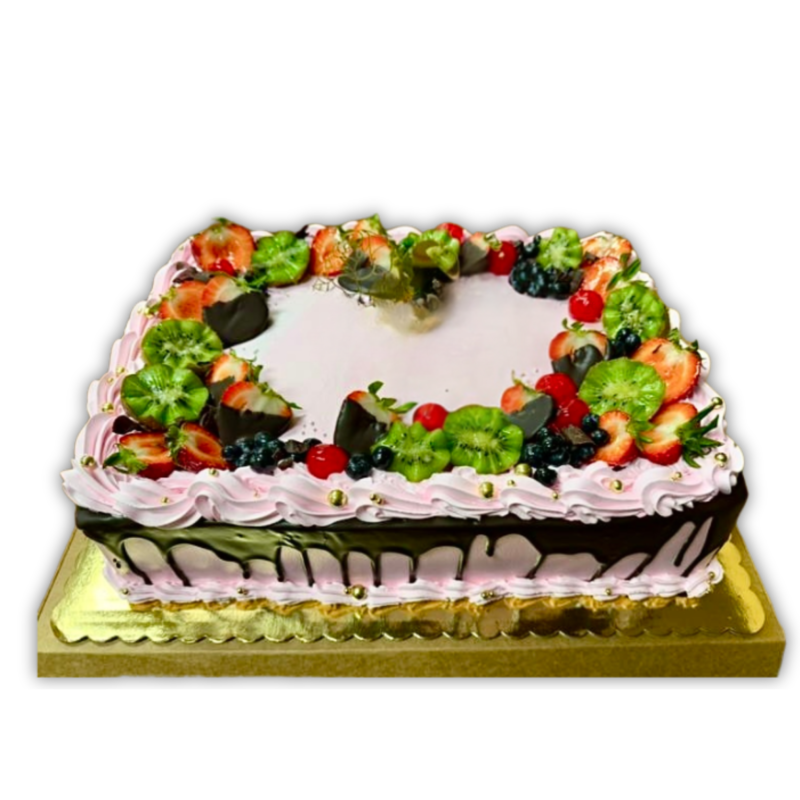 Pastel Tres Leches Festival de Frutas con Fresas y Kiwi